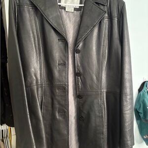 Nine West Dark Leather Jacket